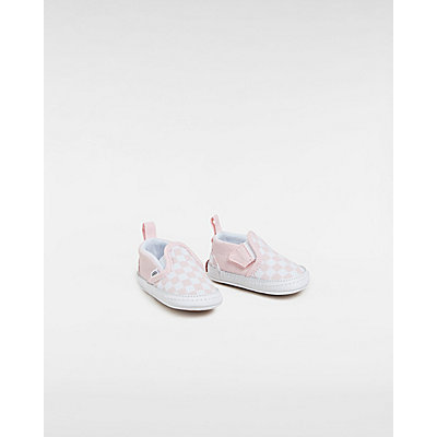 Checkerboard Slip-On Crib Schoenen met klittenband voor baby's (0-1 jaar) 2