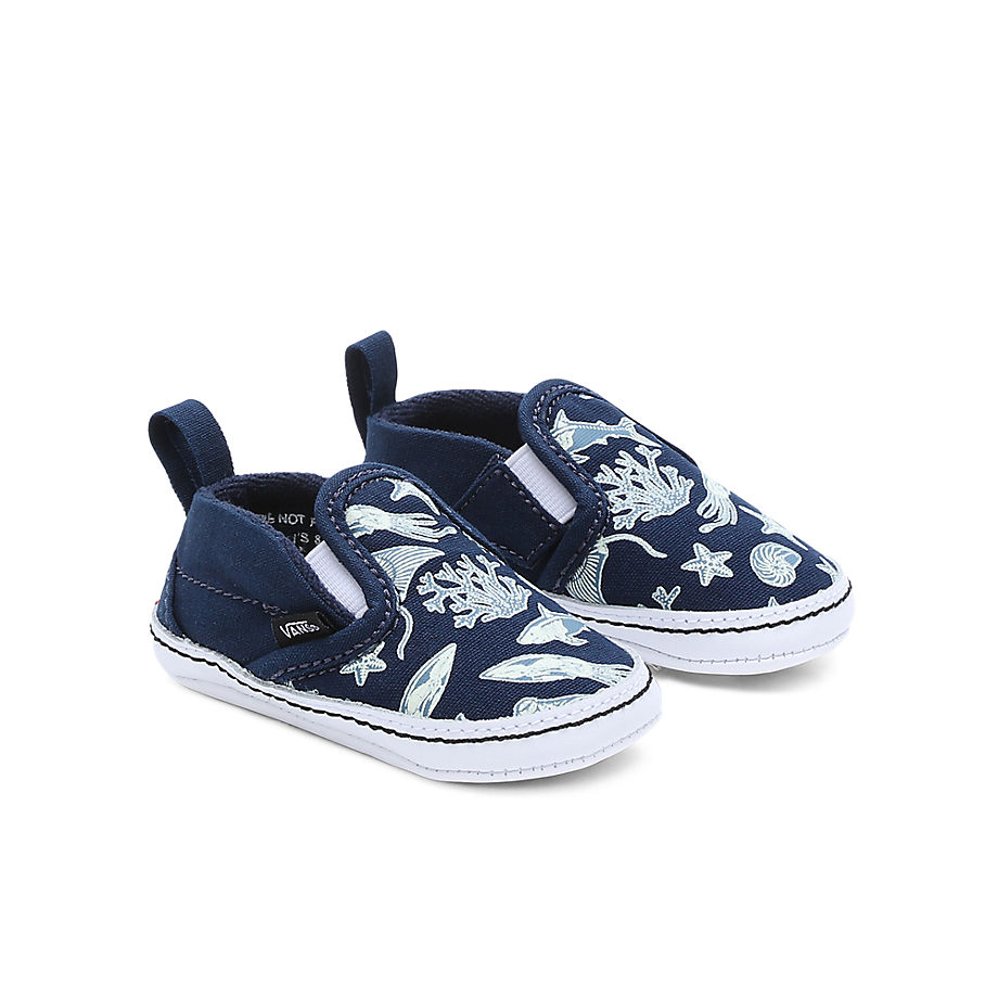 Vans Infant Slip-on Hook And Loop Crib Shoes (0-1 Year) (blue/multi) Infant Blue