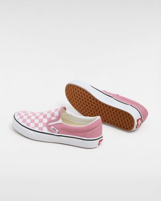 Classic Slip On Checkerboard Shoes Pink Vans