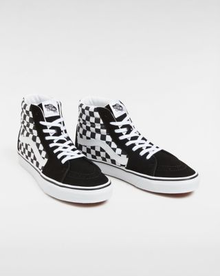 Black checkered vans outlet high tops