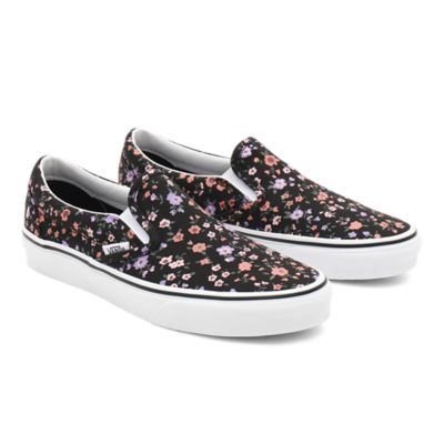 Floral Classic Slip-On Shoes | Black | Vans