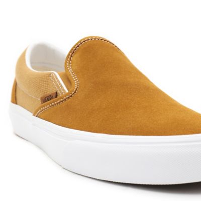 Mustard yellow vans hotsell slip ons