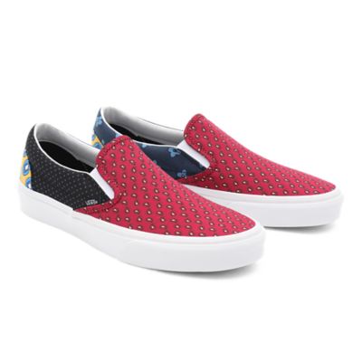 Tie Print Mix Classic Slip-On Shoes | Red | Vans