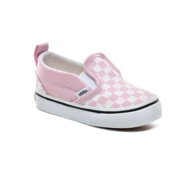 Pink white cheap checkered vans