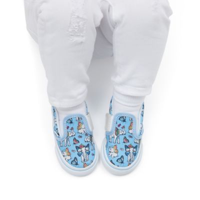 vans chaussures à scratch slip-on bébé (1-4 ans) (grey/blue) toddler bleu, taille 21.5