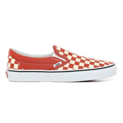 vans red checkered slip on