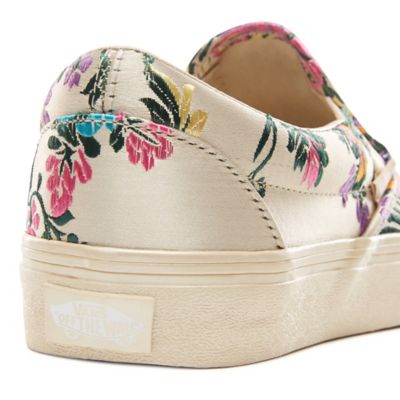 Vans slip on satin 2024 floral