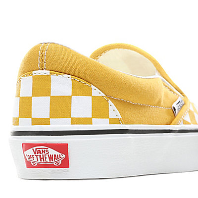 Vans Classic Checkerboard Slip-Ons In Yellow VA38F7QCP