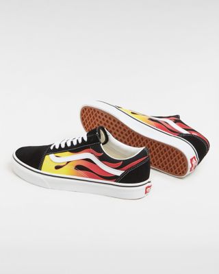 Vans classics authentic flame hot sale pack trainers in black