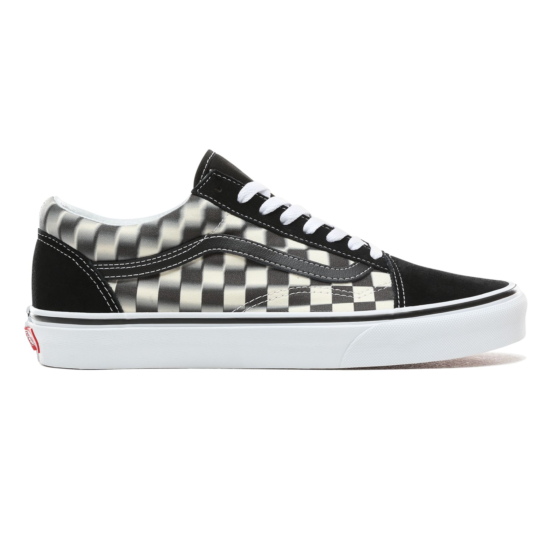 Checkerboard store blurred vans