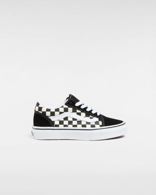 Vans Kinder Primary Check Old Skool Schuhe (4-8 Jahre) ((primary Check) Blk/white) Kinder Weiß