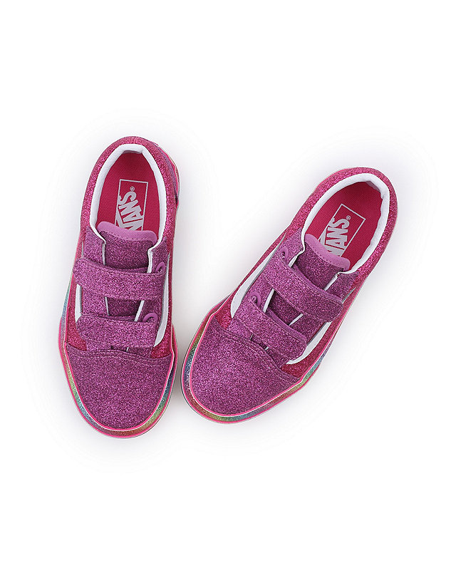 Kinder Glitter Rainglow Old Skool Schuhe mit Klettverschluss (4-8 Jahre) 2
