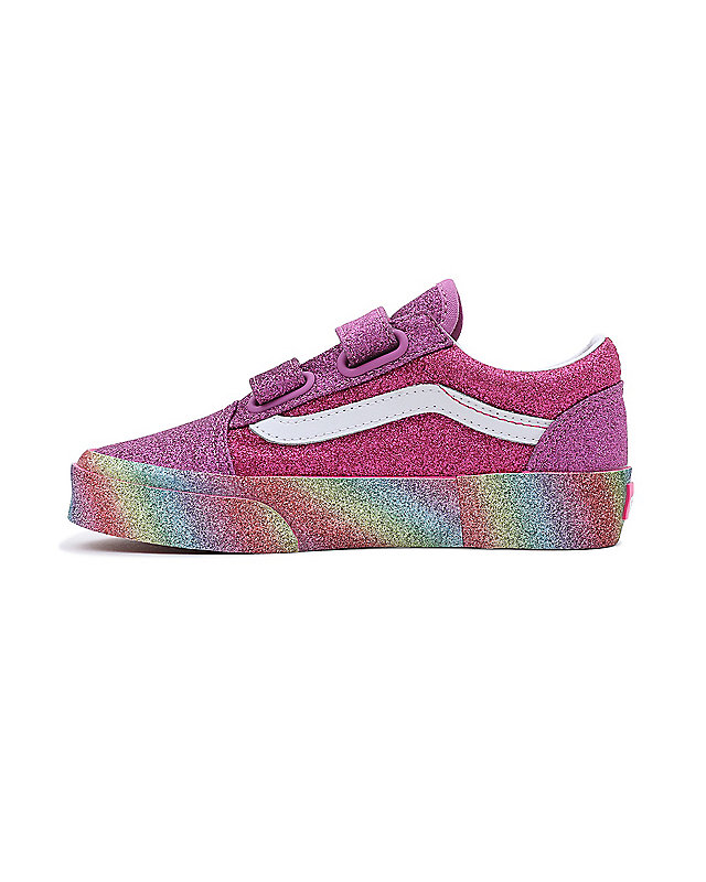 Kinder Glitter Rainglow Old Skool Schuhe mit Klettverschluss (4-8 Jahre) 4