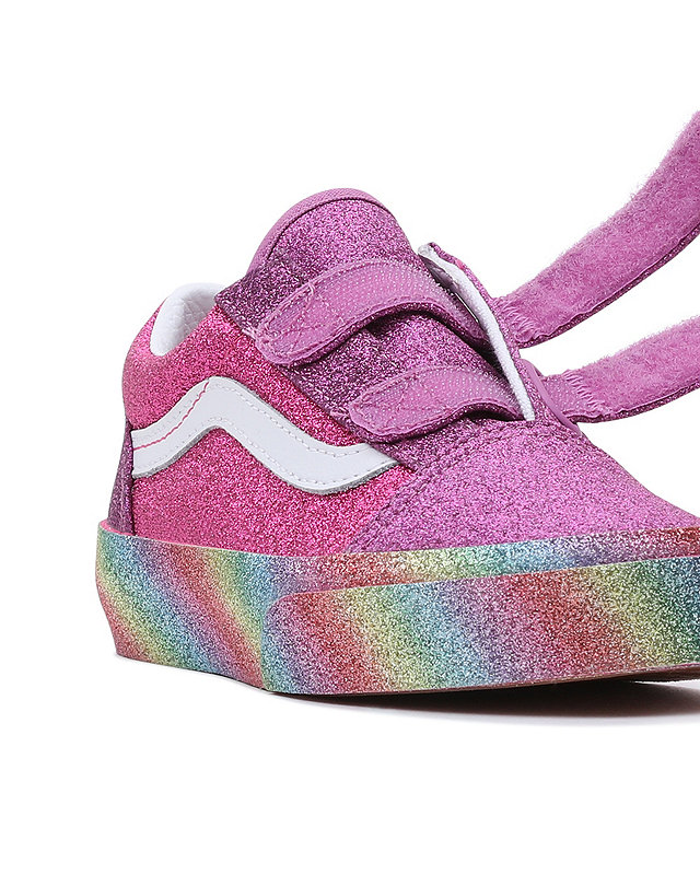 Kinder Glitter Rainglow Old Skool Schuhe mit Klettverschluss (4-8 Jahre) 7