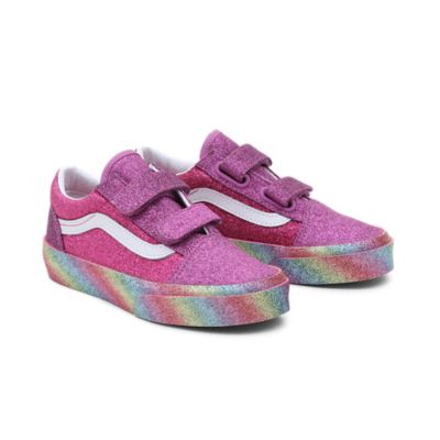 Kinder Glitter Rainglow Old Skool Schuhe mit Klettverschluss (4-8 Jahre) | Vans
