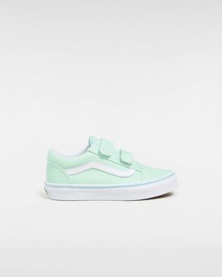 Vans Old Skool Glitzer-schuhe Mit Klettverschluss (4-8 Jahre) (glitter Pastel Blue) Kinder Blau