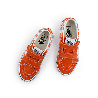 Zapatillas de niños Sk8-Mid Reissue Checkerboard con cierre autoadherente (4-8 años)