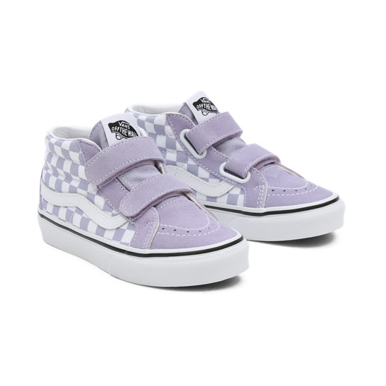 Zapatillas de niños Checkerboard SK8-Mid Reissue con cierre de velcro (4-8 años) | Vans