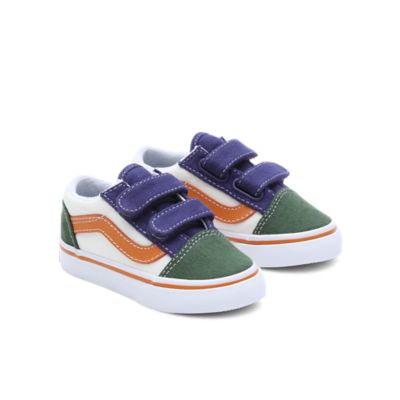 Toddler Twill Block Old Skool Hook and Loop Shoes (1-4 Years) | Vans