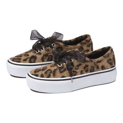 vans authentic platform trainers in leopard print