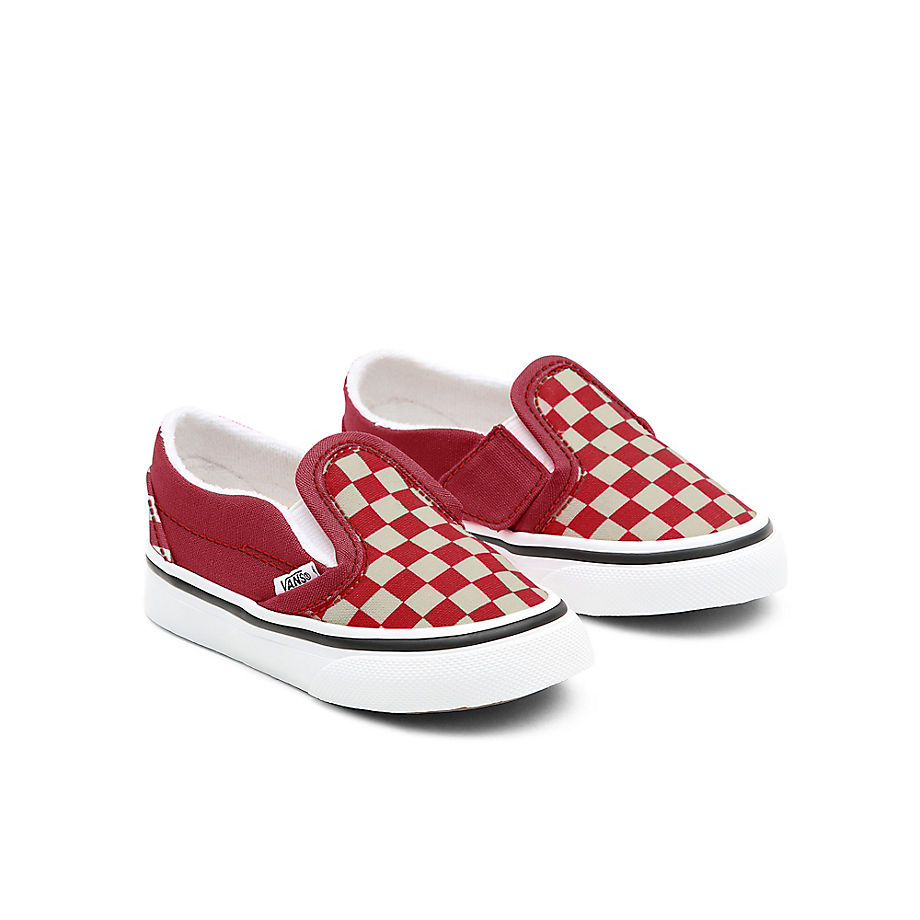 Vans Toddler Customs Checkerboard Slip-on Shoes (1-4 Years) (racing Red) Toddler Red