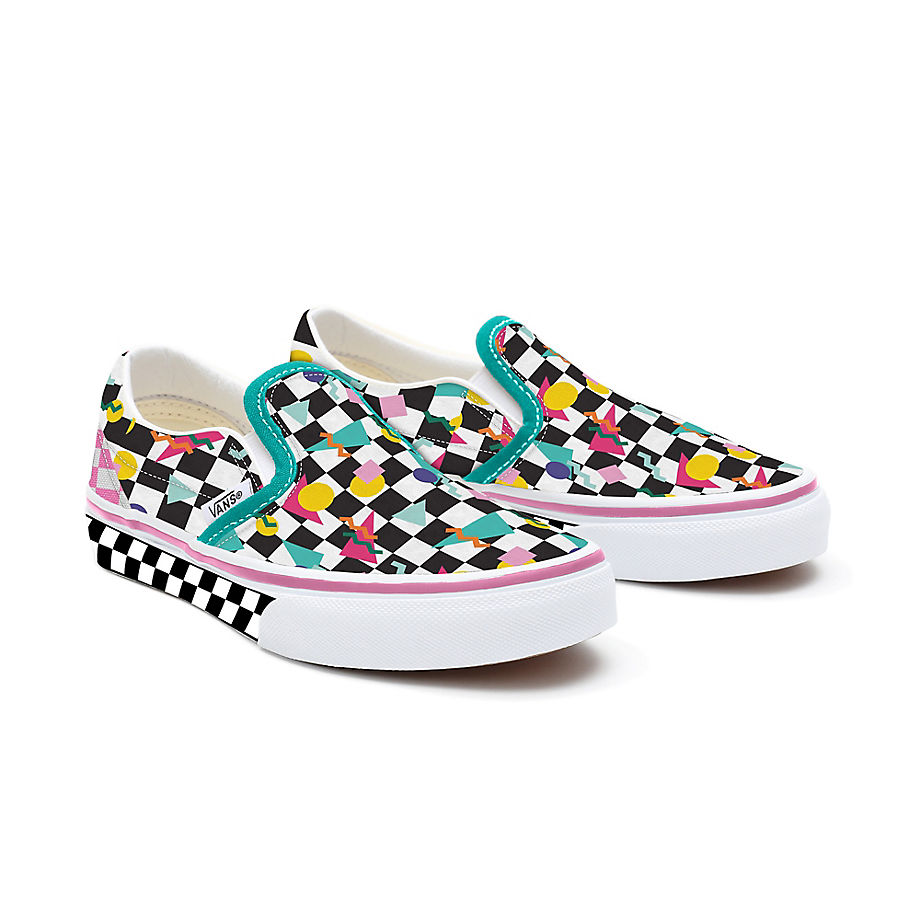 Vans Kids Customs Geometric Checkerboard Slip-on Shoes (4-8 Years) (multicolour) Kids Multicolour