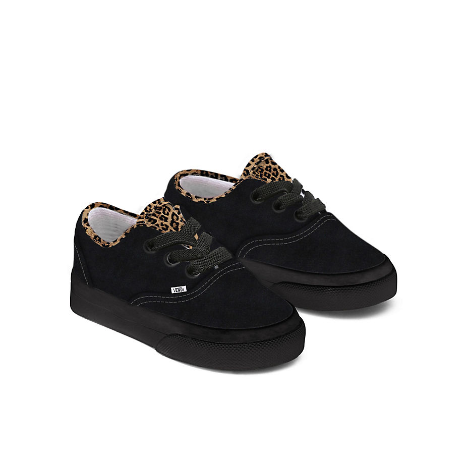 Vans Toddler Customs Black Leopard Authentic Shoes (1-4 Years) (black) Toddler Black
