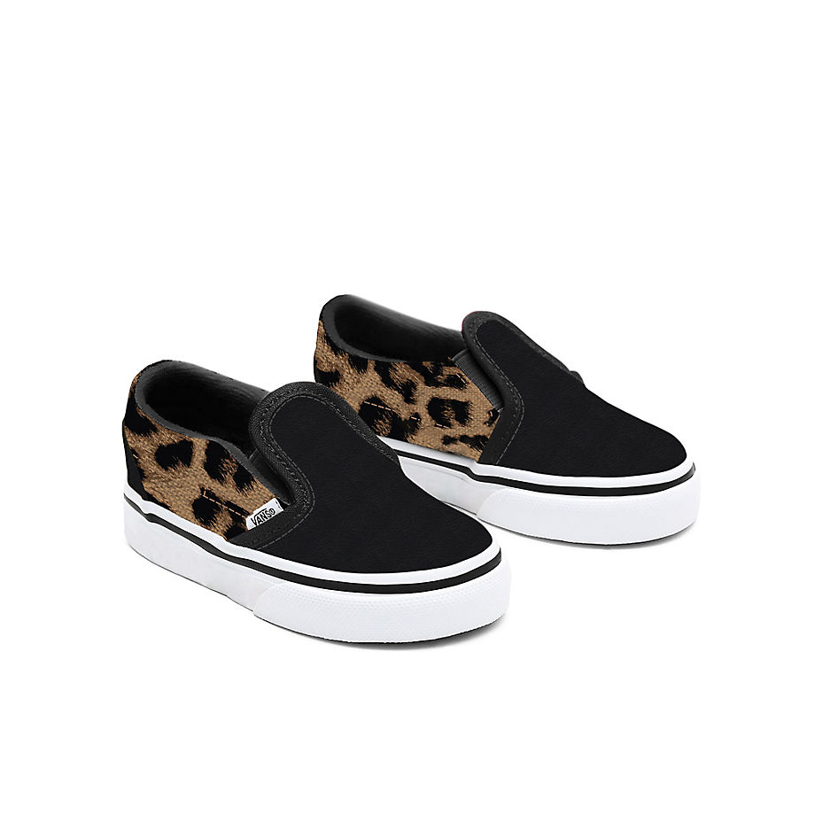 Vans Toddler Customs Black Leopard Slip-on Shoes (1-4 Years) (black) Toddler Black
