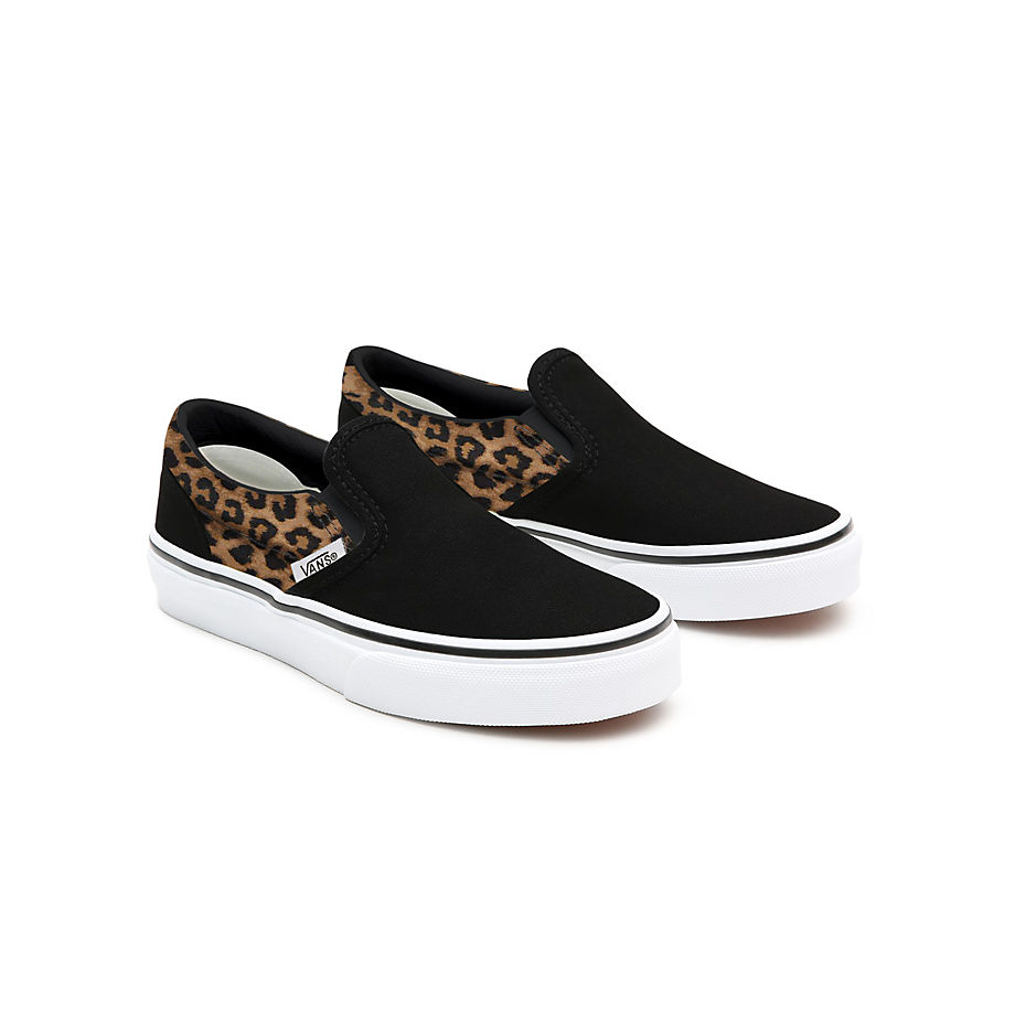 Vans Kids Customs Black Leopard Slip-on Shoes (4-8 Years) (black) Kids Black