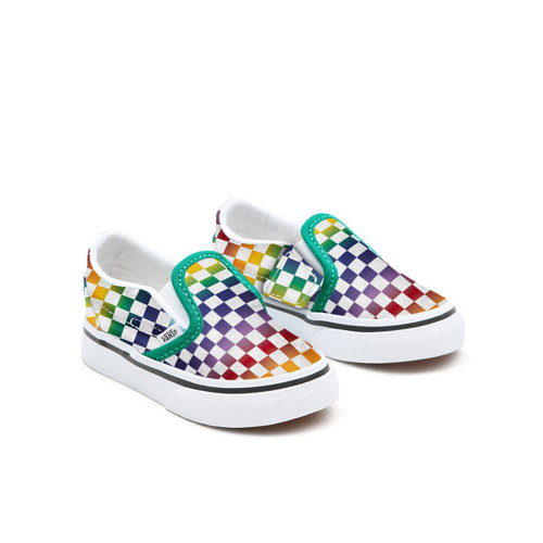 Toddler+Customs+Rainbow+Checkerboard+Slip-On+Shoes+%281-4+years%29