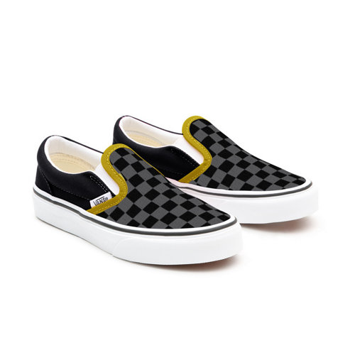 Kids+Customs+Black+Checkerboard+Slip-On+Shoes+%284-8+years%29