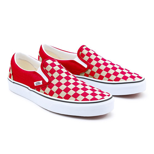 Customs+Red+Checkerboard+Slip-On+Wide+Fit