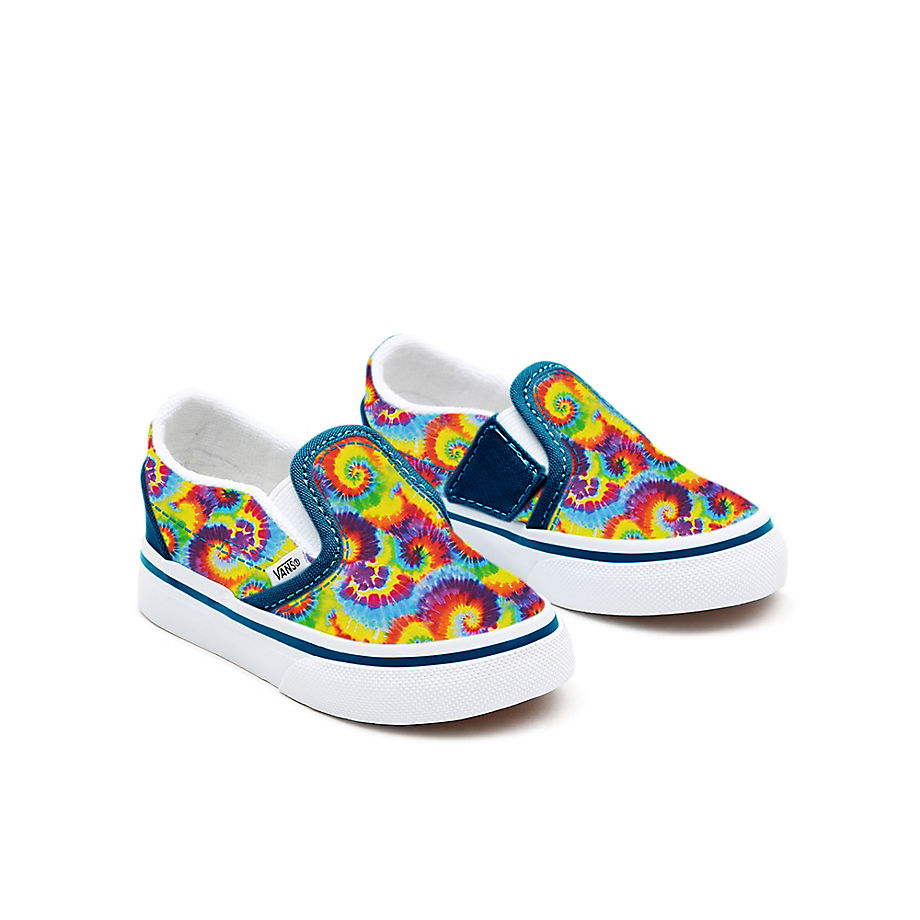 Vans Toddler Customs Rainbow Tie Dye Slip-on Shoes (1-4 Years) (multicolour) Toddler Multicolour