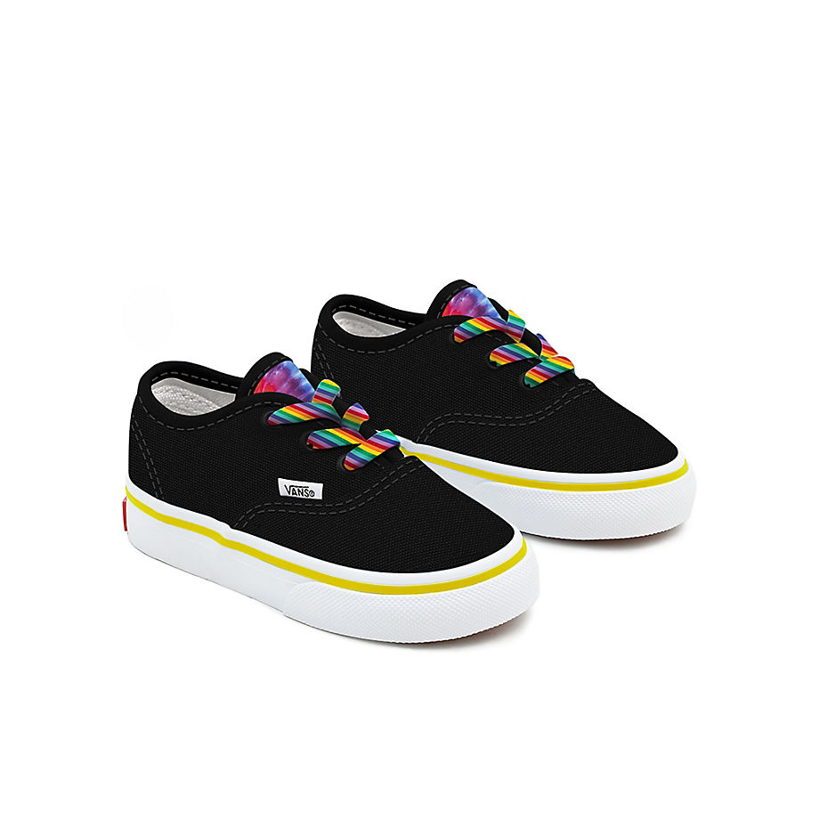 Vans Toddler Customs Rainbow Tie Dye Authentic Shoes (1-4 Years) (black) Toddler Black