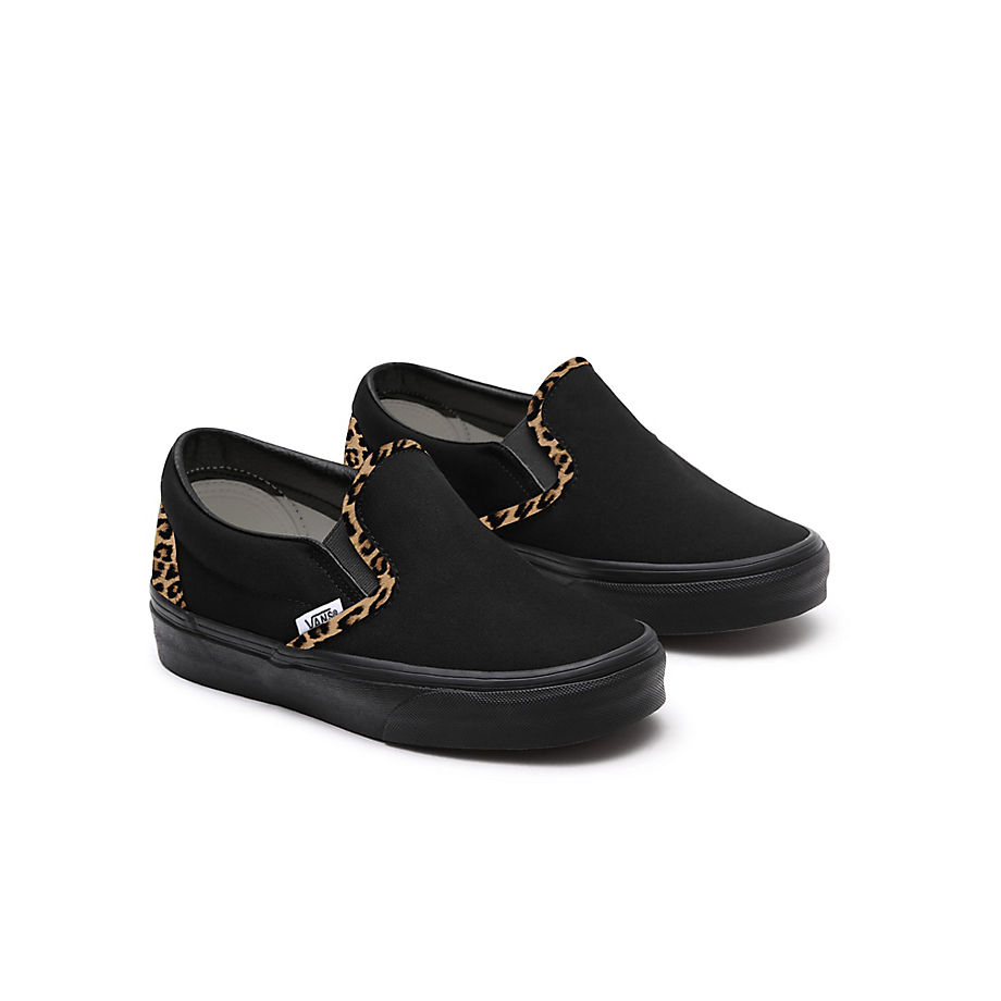 Vans Toddler Customs Leopard Slip-on Shoes (1-4 Years) (black) Toddler Black