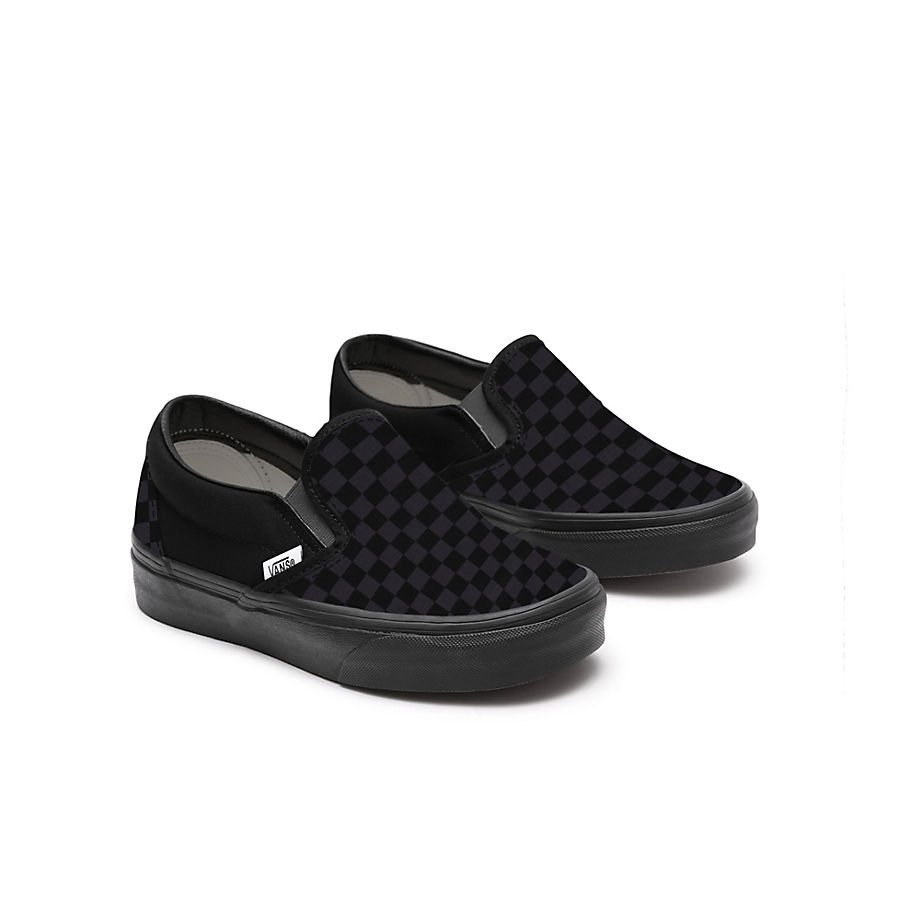 Vans Toddler Customs Total Black Checkerboard Slip-on Shoes (1-4 Years) (black) Toddler Black
