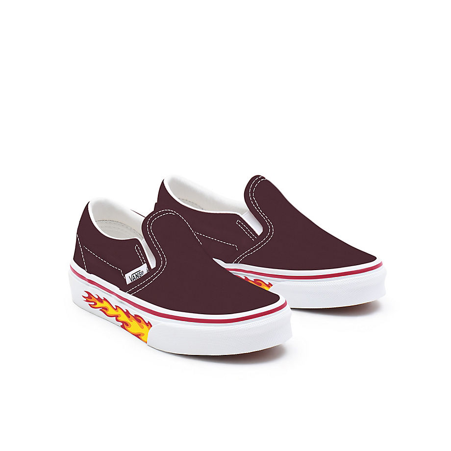 Vans Toddler Customs Flame Port Royale Slip-on Shoes (1-4 Years) (red) Toddler Red