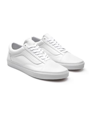 Personalisierbare Total White Leather Old Skool mit breiter passform