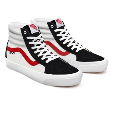 Gepersonaliseerde True White and Black Suede Skate Sk8-Hi