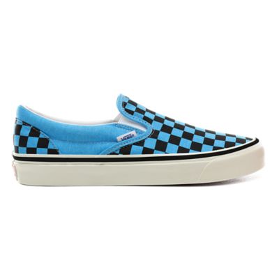 vans classic slip on checkerboard blue