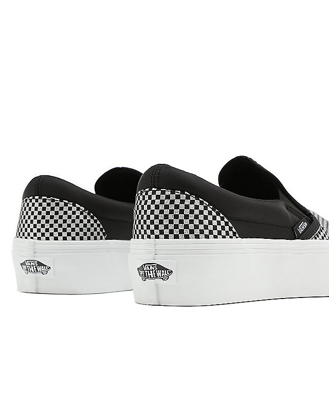 Sparkle Check Classic Slip-On Platform Shoes 7