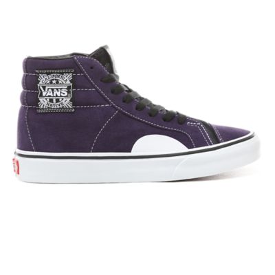 purple leather vans