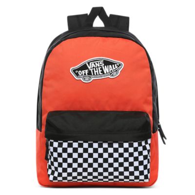 vans realm backpack red