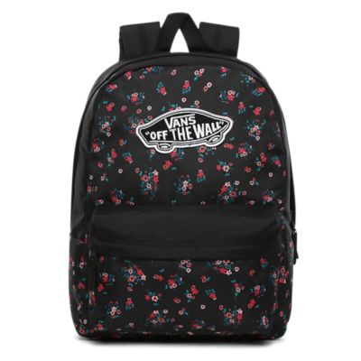backpack vans realm floral black black 