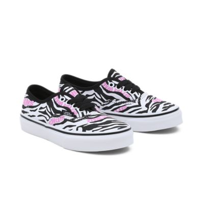 Kids Zebra Daze Authentic Shoes (4-8 years) | Black | Vans