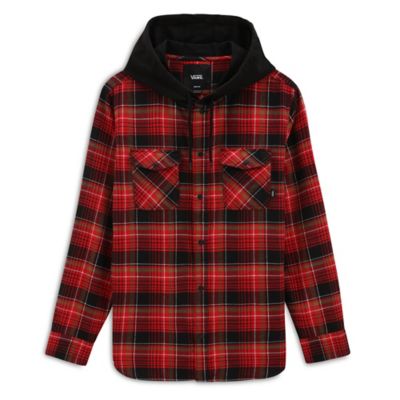 Parkway Hooded Flannel Shirt | Red | Vans