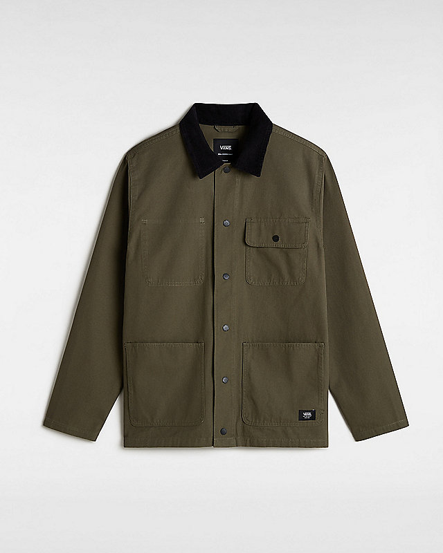 Chore Coat With Corduroy Collar Jacket - Green