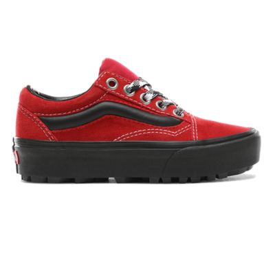 red vans platform sneakers