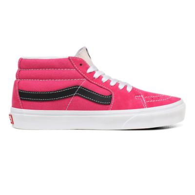 pink mid top vans