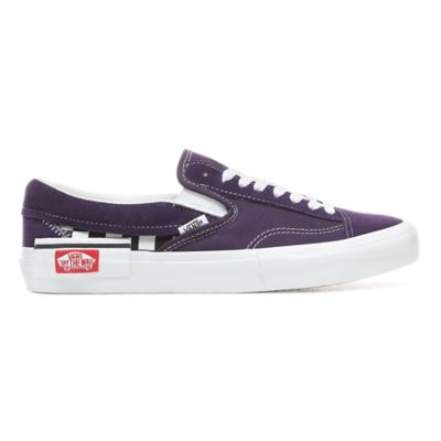 purple and white checkerboard vans